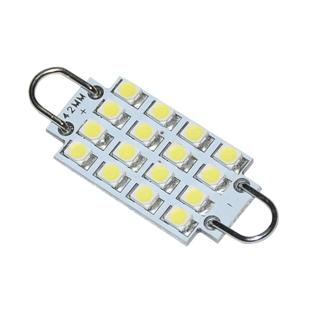 2 шт. 3528 smd 42 мм 1 65 &quot/44 73&quot 16 светодиодная лампа для чтения автомобиля интерьер