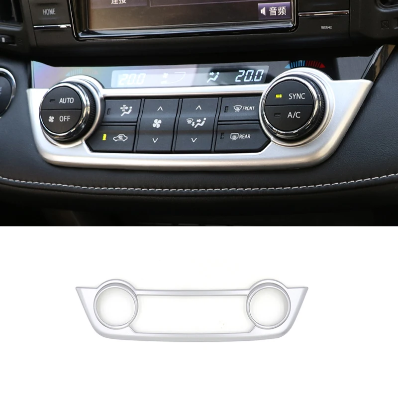 

For Toyota RAV4 2013-2018 ABS Matte Center Console Control AC Switch Button Panel Air Conditioner Cover Trim Accessories 1Pcs