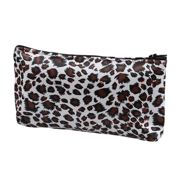 

Women Zippered Leopard Print Cosmetic Holder Bag