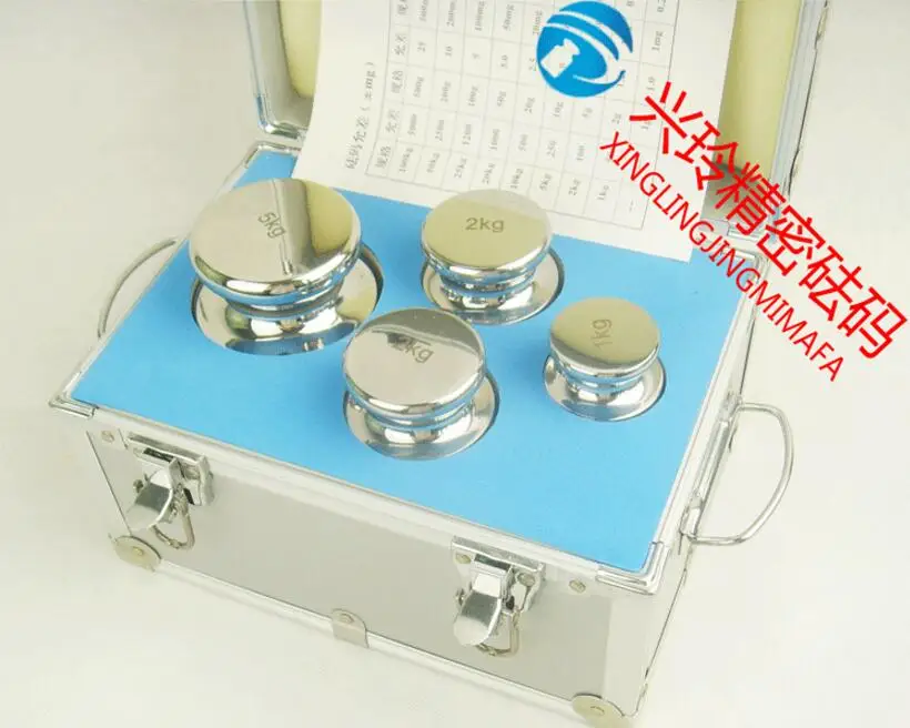 

F2 Grade 4 pcs 1kg-5kg 304 Stainless Steel Digital Scale Calibration Weights Kit Set w Certificate, precision Packed