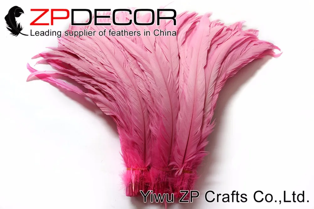 35-40cm fully dye rooster tail feathers pink (2)