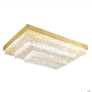 

European rectangular crystal ceiling lamp living room lamp atmosphere modern bedroom ceiling lamps LED restaurant lighting LED