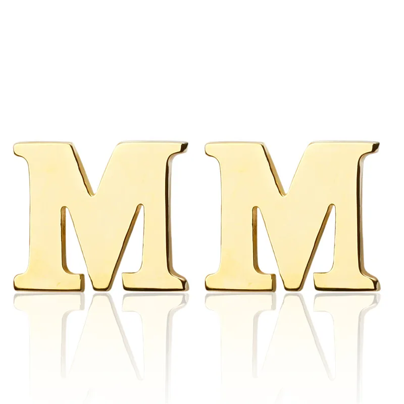 KC запонки на пуговицах с буквами M для мужчин Высокое качество золотые Модные металлические свадебные запонки на рубашку запонки