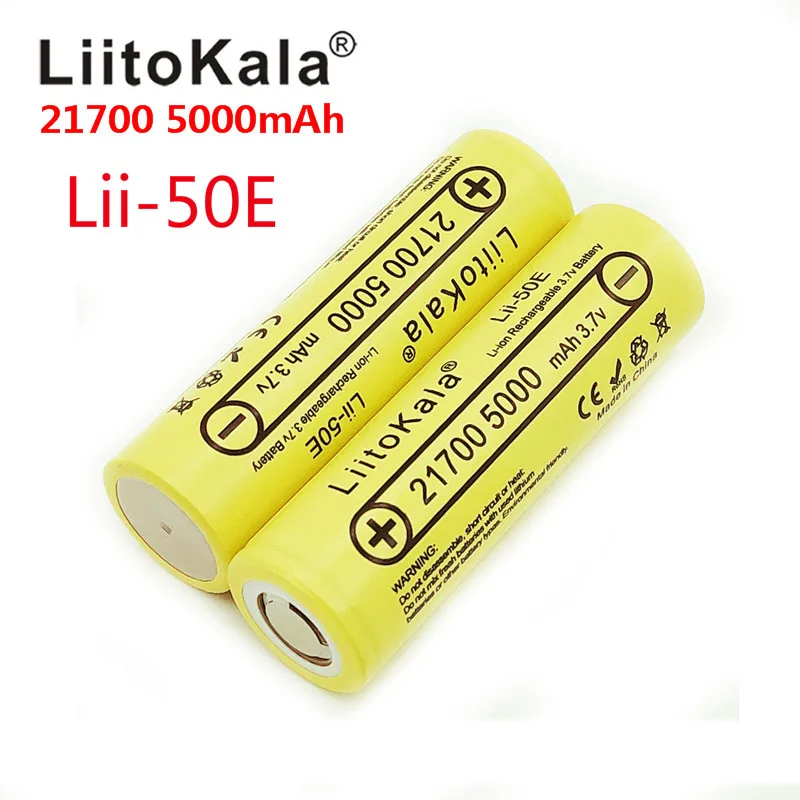 Литий-ионный аккумулятор LiitoKala 21700 4800 5000 мАч 3 7 В 50E для электронных сигарет