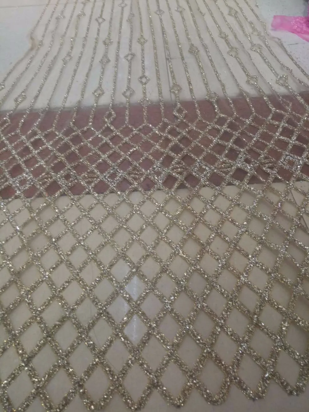 newest glued glitter French Lace Fabric High quality African glitter