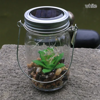 

Hanging Solar Jar Lid Lights 10 Led String Fairy Lights Solar Table Lights Lawn Decor for Patio Garden wedding Christmas