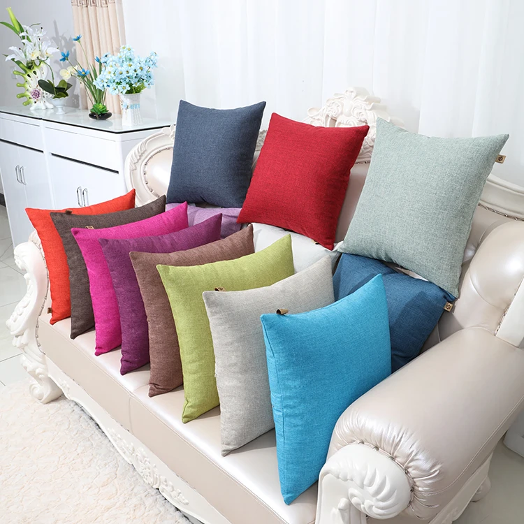 

High Quality Large Plain Linen Cushion Cover Chair Sofa Cotton Pillow Cover Modern Simple DIY Empty Cushion Case Mulit size