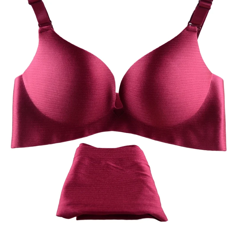 

Sexy Lingerie Ladies Women Bra Seamless Satin Bra Underwear Wire Free Push Up Bra Set Useful