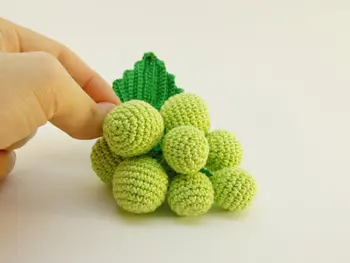 

crochet green and purple grapes baby rattles friendly toys doll
