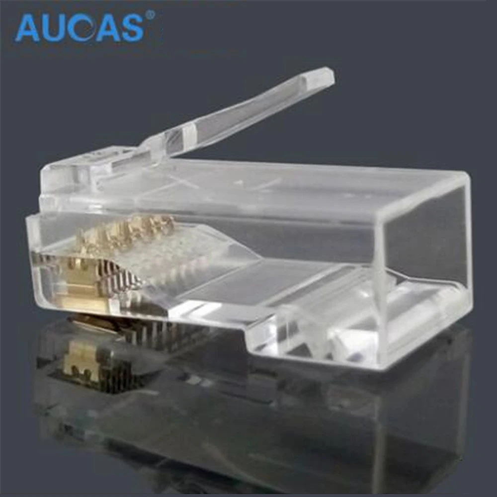 Aucas Высокоскоростной разъем rj45 cat6 8P8C компьютерный сетевой Кабельный модульный cat