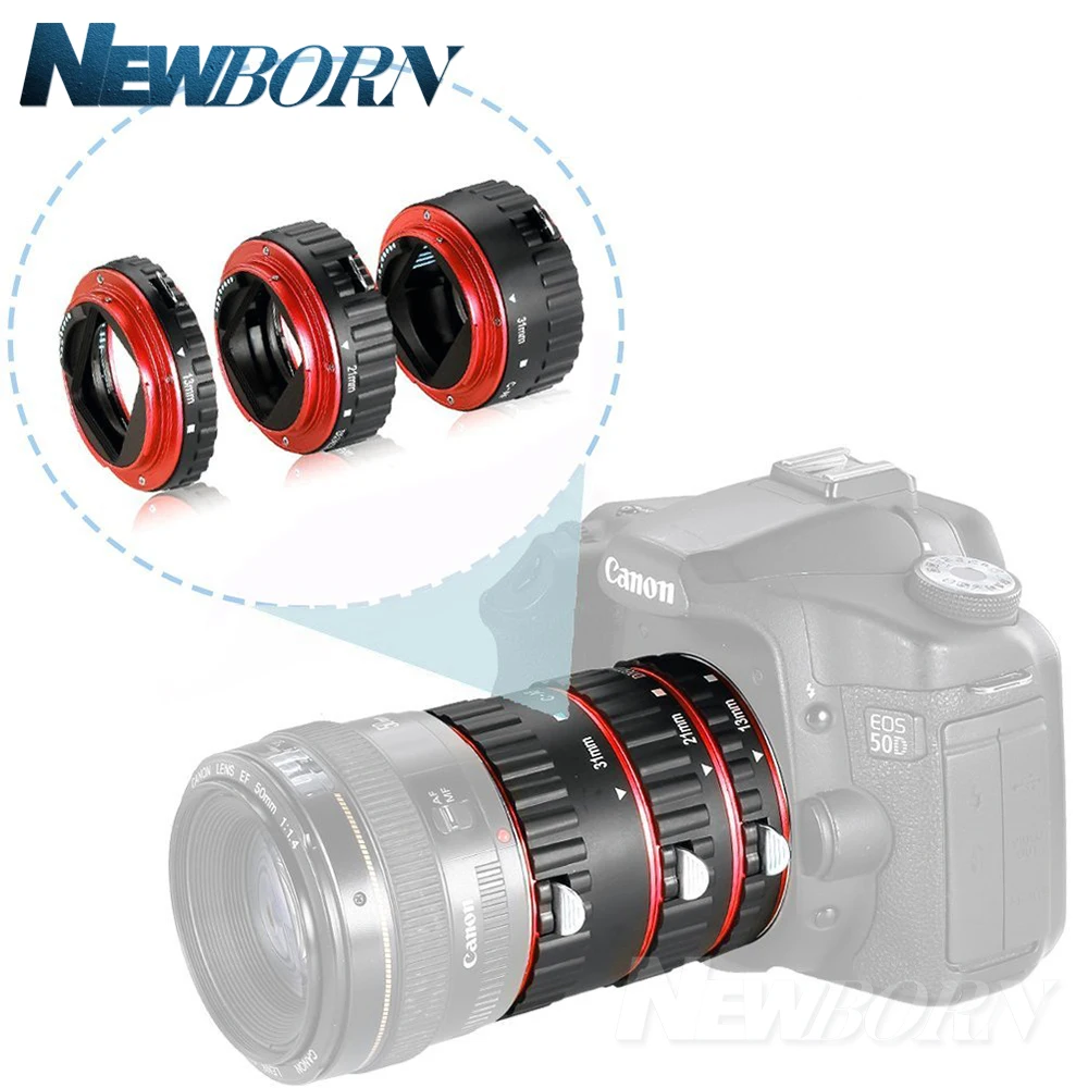 Металлическое Крепление с автофокусом AF макро Удлинительное Кольцо для объектива Canon EOS EF-S 760D 750D 700D 5D Mark IV 80D 7D T6s 6D адаптер для объектива