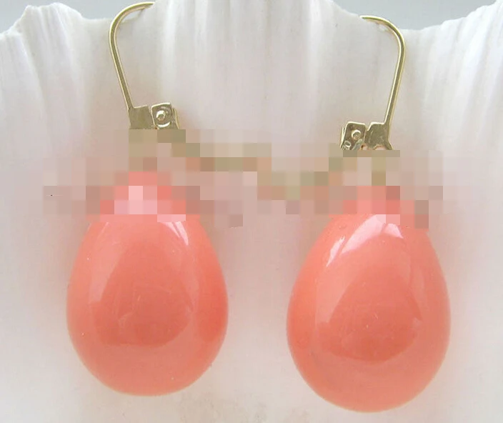 

Hot selling> 1619 orange drip sea shell pearl earring -Bride jewelry free shipping