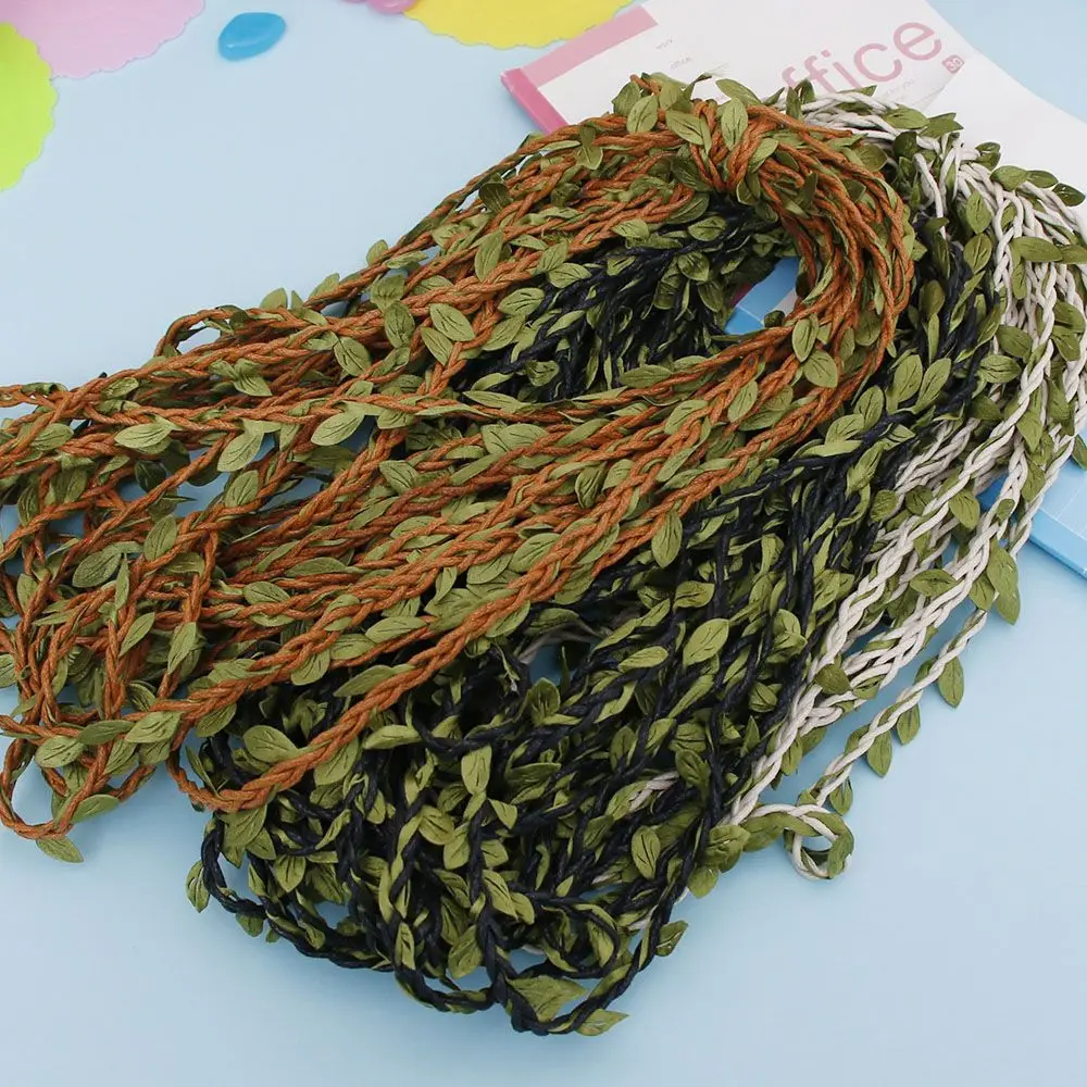10m Artificial Leaves Twine String Leaf Silk Flower Garlands Christmas
