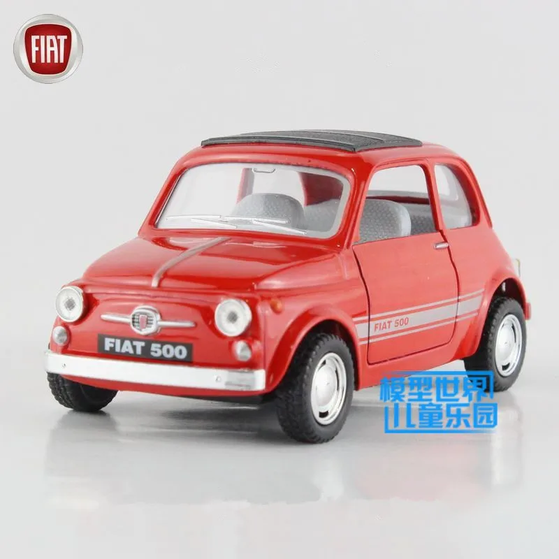 KINSMART литая металлическая модель/1:24 весы/Fiat 500 игрушка/вытяжная обучающая Коллекция/для детского подарка или для коллекции - Цвет: Красный