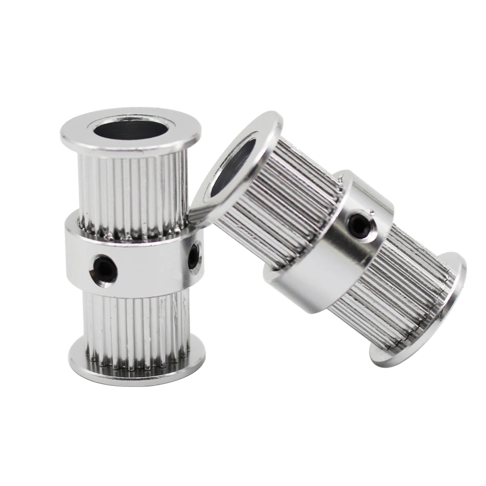 Puleggia GT2 20 denti alluminio foro 5 mm doppia testa double pulley 3D print