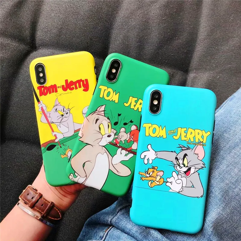 

2018 NEW Arriver Cute Cartoon Tom And Jerry Soft TPU Silicone Case Cover For Apple iPhone X 8 7 6 6S Plus Case coque