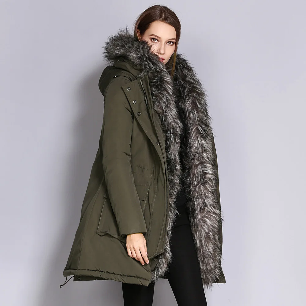 Big Fur Collar Hooded Winter Coat Women 2018 3XL Plus Size Down Cotton ...