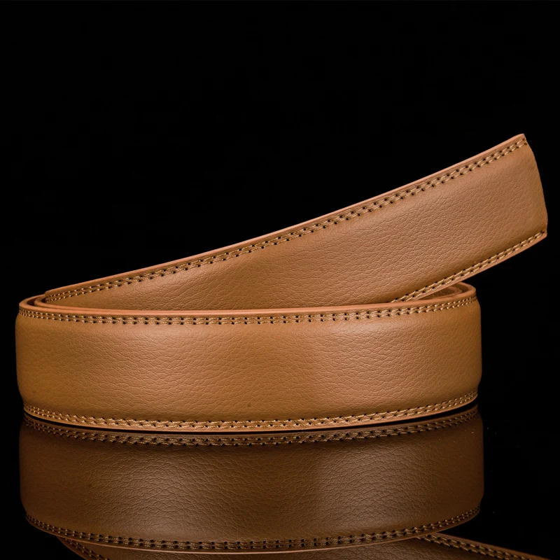Plyesxale 3,5 см кожаные ремни без пряжки коровья натуральная кожа ремень без автоматической пряжки дизайнерские ремни мужские высокого