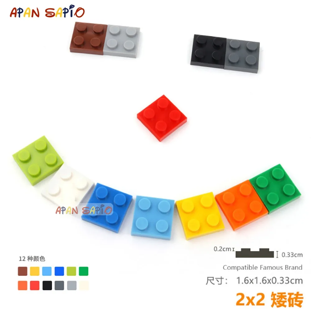30 pcs/lot bricolage blocs briques de Construction mince 2X2 Assemblage éducatif Construction jouets pour enfants taille Compatible avec lego (lot de 30)