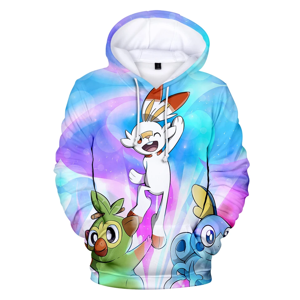 Pokemon Sword and Shield The latest 2019 casual Harajuku 3D hooded sweatshirt men's women's unisex 3D hooded sweatshirt xxs-4xl