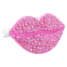 Освежитель воздуха для автомобиля, стразы, медальон с розовыми губами, ароматерапия, диффузор эфирного масла с вентиляционным зажимом