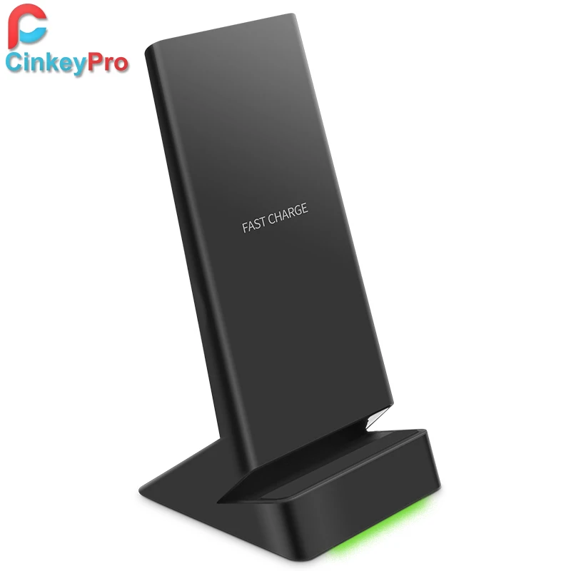 

CinkeyPro W9 Quick Charge 2.0 Qi Wireless Charger 5V/1.5A & 9V/1.1A Fast Charging for Samsung Galaxy S6 S7 S8 Dock Stand