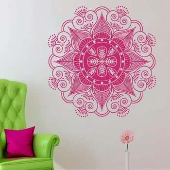 

Pinturas Murais Big Mandala Vinyl Wall Decal Yoga Sticker Menhdi Lotus Large Pattern Ornament Om Indian Mural Home Decor