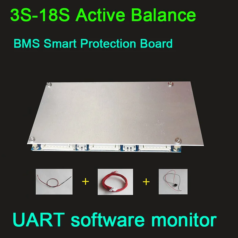 DYKB Smart 3 S-18 S 40A Li-Ion Lifepo4 Attivo Equilibrio BMS Bordo di Protezione di Coulomb 4 S 7 S 8 S 10 s 12 S 13 s 14 S 16 S monitor del PC GPRS