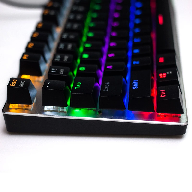 Оригинальная игровая механическая клавиатура Metoo, светодиодный, с подсветкой, 87/104 клавиш, красный/синий/черный, металлический переключатель, проводная клавиатура+ подарок