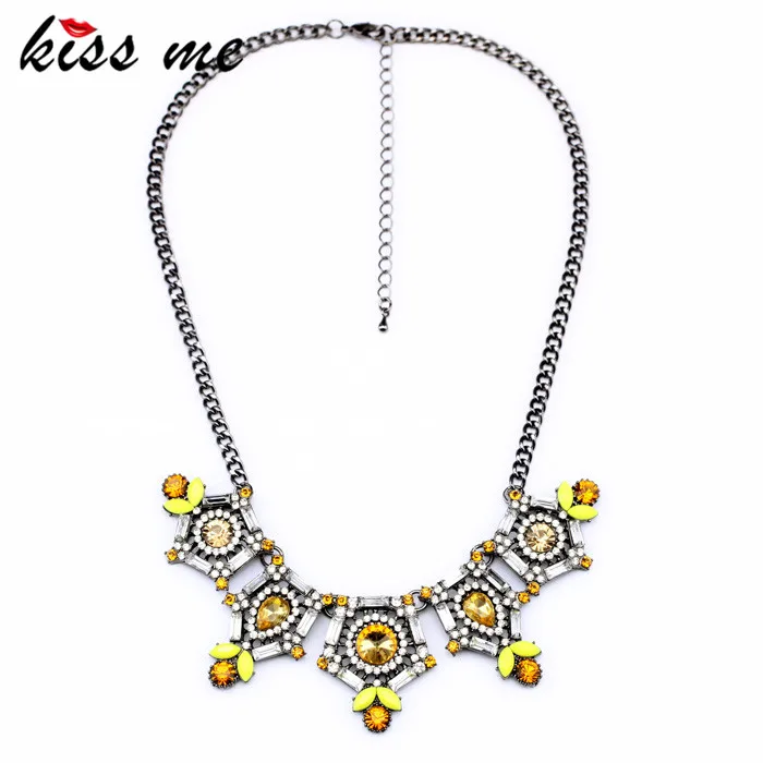 

New Styles KISS ME Fashion Jewelry Yellow Pandent Necklace
