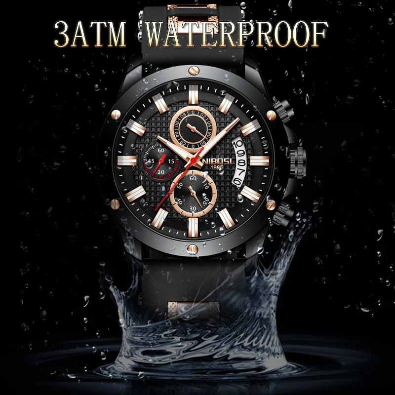 NIBOSI Men Watches 2018 Luxury Brand Sport Watches For Men Waterproof Watch Military Army Quartz Analog Wristwatch Relogio      