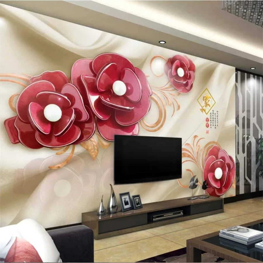 

Custom wallpaper 3d photo mural super papier peint relief flower background wall papers home decor 9d papel de parede wallpaper
