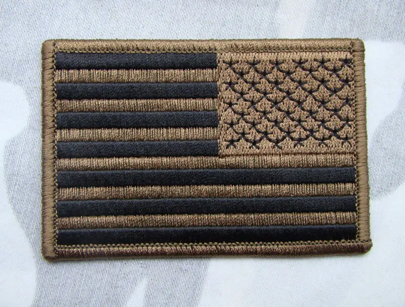 TACTICS US FLAG EMBROIDERED DESERT TAN SHOULDER BADGE PATCH - World military Store | Спорт и развлечения