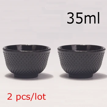 

Hot Sale 2pcs Cast Iron Teacups Set Teacup Cups Mugs For Japanese Tetsubin Drinkware 35ml Handmade Kung Fu Tools Top-grade Mug
