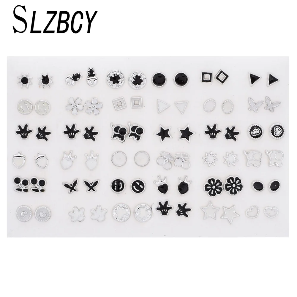 

SLZBCY 36 pairs/set Mix Style Small Stud Earrings Sets Soft Clay Cute Fruit Geometric Earring for Kids Girls Party Jewelry Gift