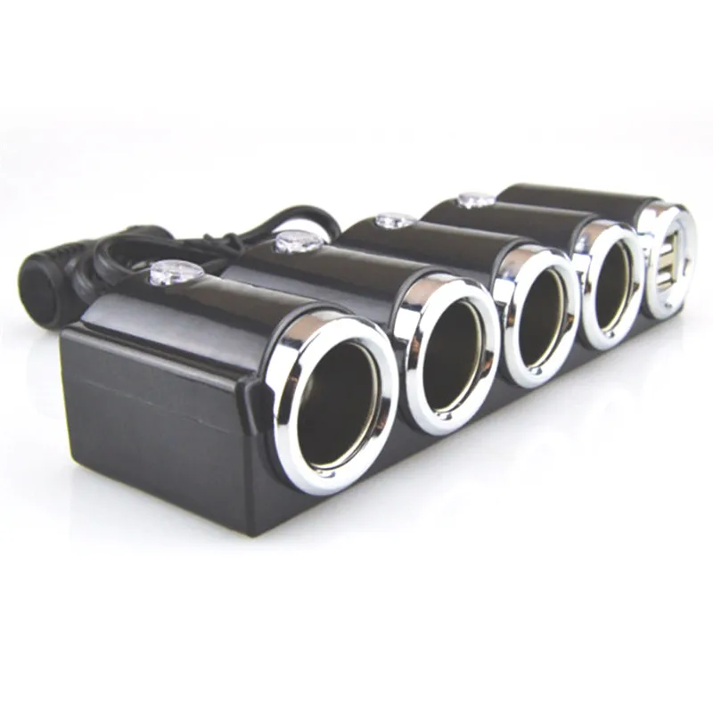 

4in1 DC 12V/24V Doul USB Multi Socket Car Cigarette Lighter Splitter Plug Adapter Charger Socket Power Charger Adapter