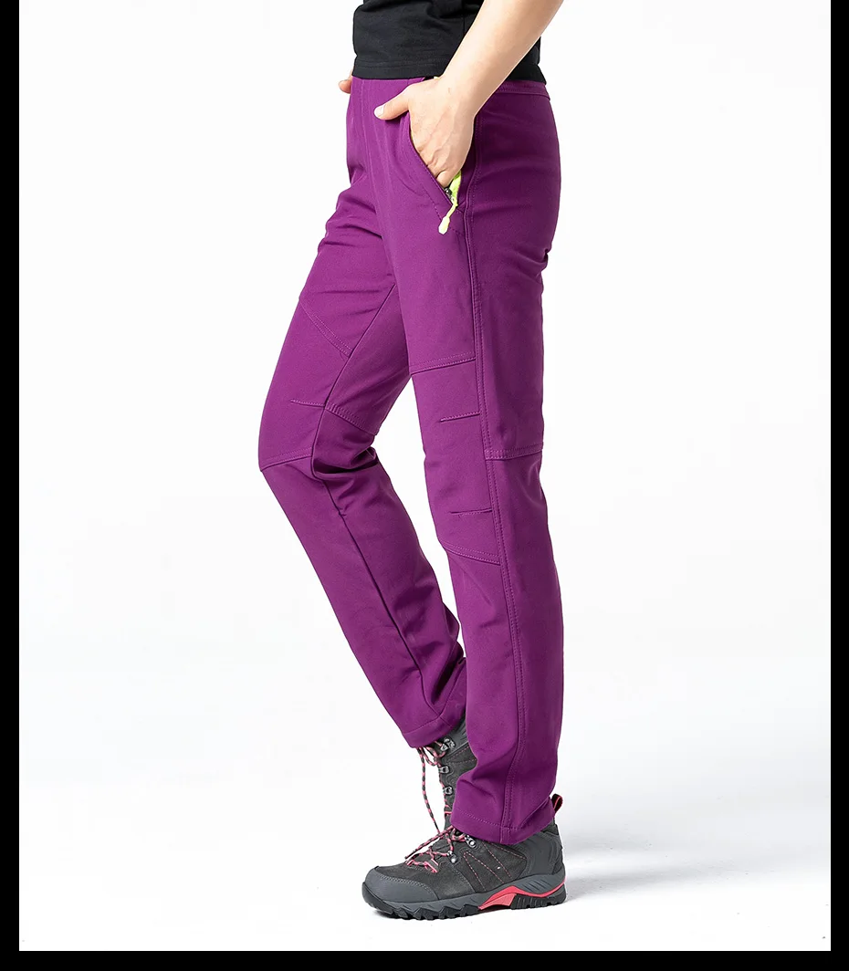 Hiking Pants Winter Woman Waterproof Hunting Trousers Softshell Fleece Warm Women's Pants Lightweight Women's Sports Pants (15)
