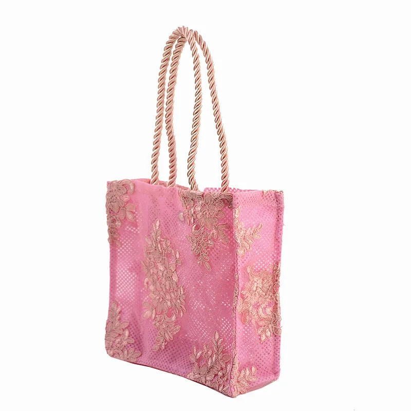 Дизайнерская Маленькая кружевная сумка с цветочным принтом для свадебной вечеринки, 2 размера, 4 цвета, женская сумка-тоут с цветочным принтом, высокое качество, роскошные винтажные женские сумки