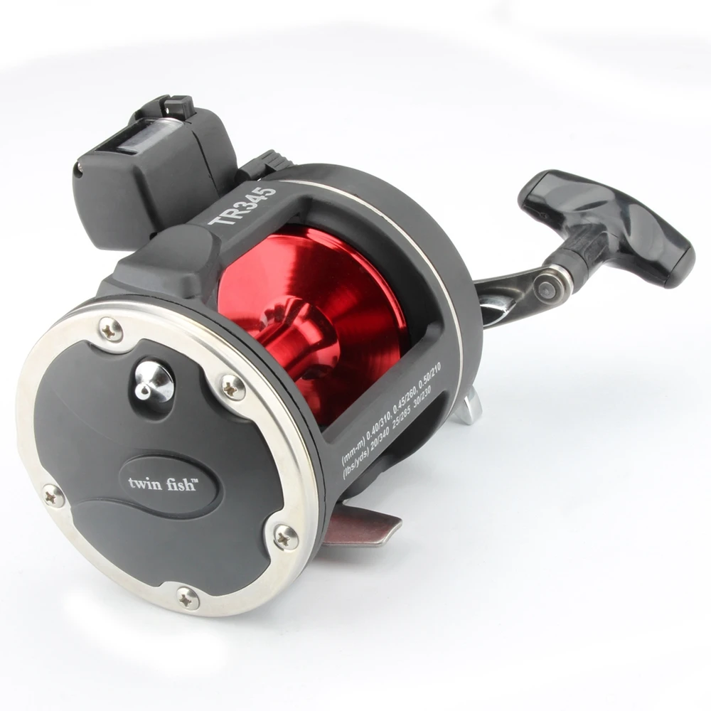 Рыболовная катушка Spinpoler TR345 со счетчиком лески для заброса приманки морской