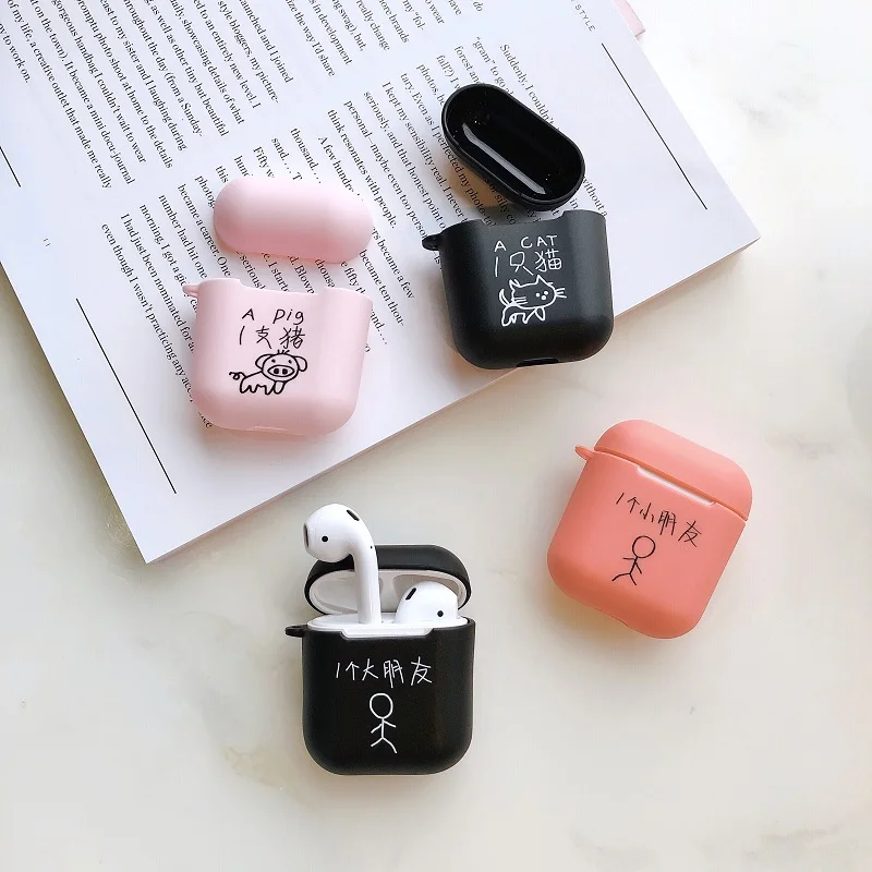 Cartoon unicorn Charging Headphones Cases for Apple Airpods 1 Bluetooth Wireless Earphone Cover For Airpods 2 pink matte case