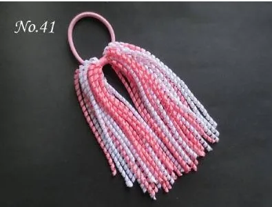 

hand customize free shipping 30pcs korker Ponytail various color streamers hair bows with elastic corker Curly ribbon hair clip