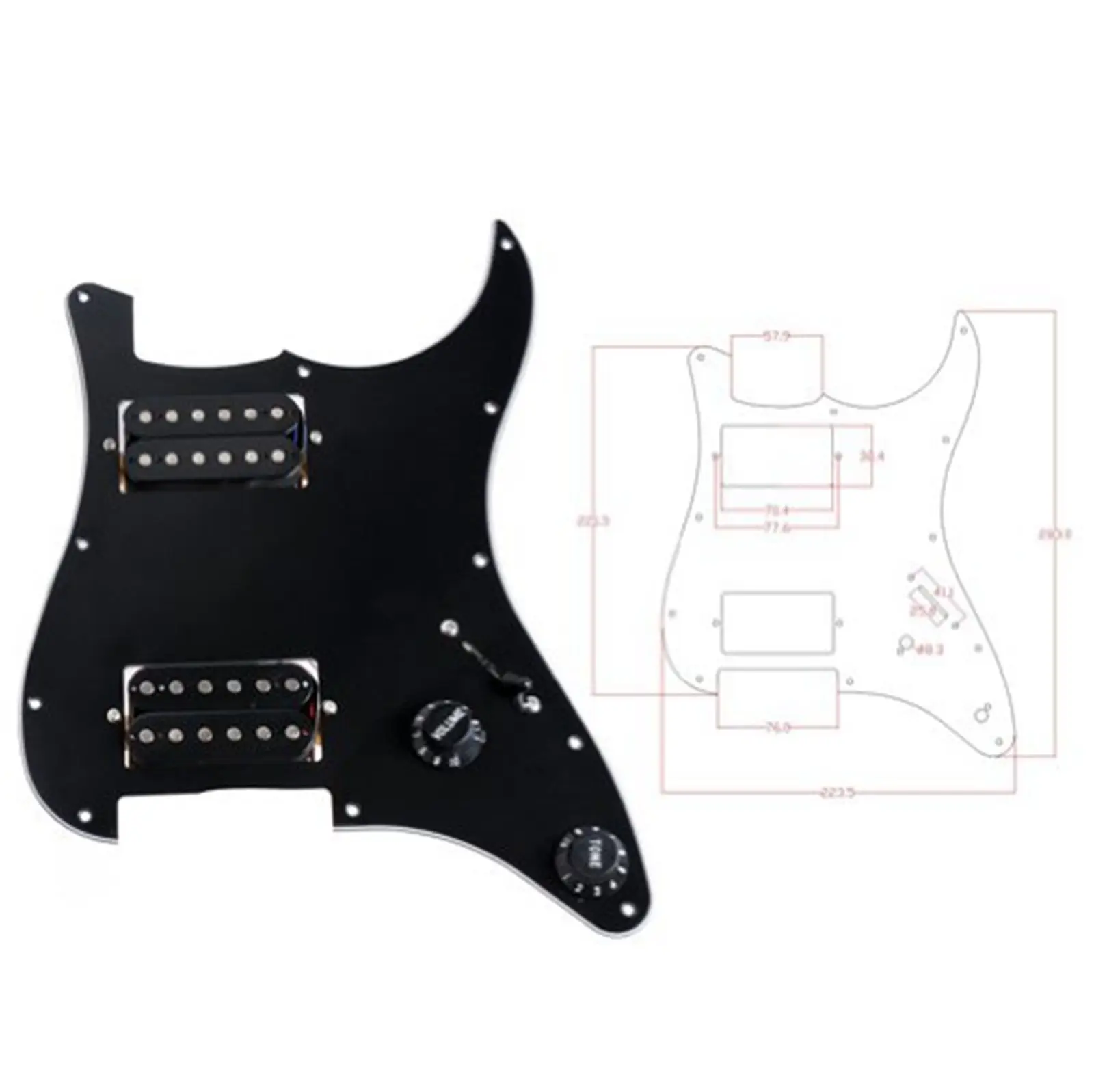 1 комплект HH нагруженная Гитара Pickguard черные звукосниматели "хамбакер" для St гитары replacemen