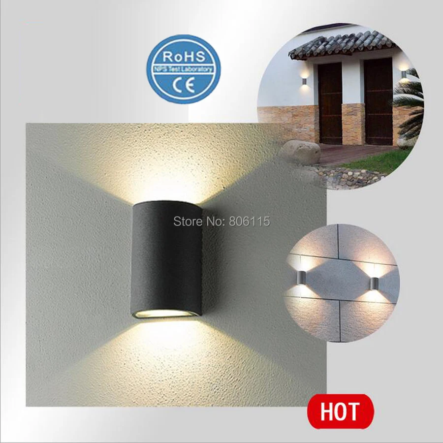

10PCS Dimmable LED Indoor & Outdoor Wall Lamp 2x7W COB LED Bracket Light 14W LED Corridor lights High Power Free Shipping