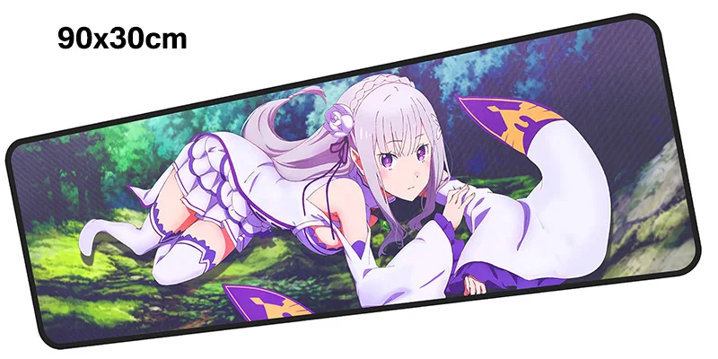 Re zero коврик для мыши геймер 900x300 мм notbook коврик для мыши большой игровой коврик для мыши красивый коврик для мыши стол для компьютера padmouse аксессуары