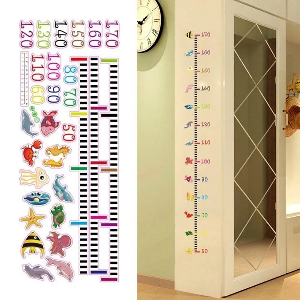 Height Growth Sticker Cartoon Sea Animals Growth Height Children Kids
