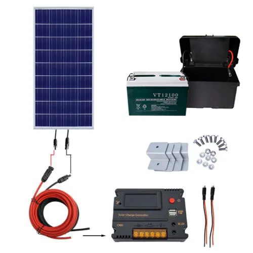 

ECO 100W Solar Panel Kit 100ah Solar Power Battery for Charging 12V System Solar Kit For Home