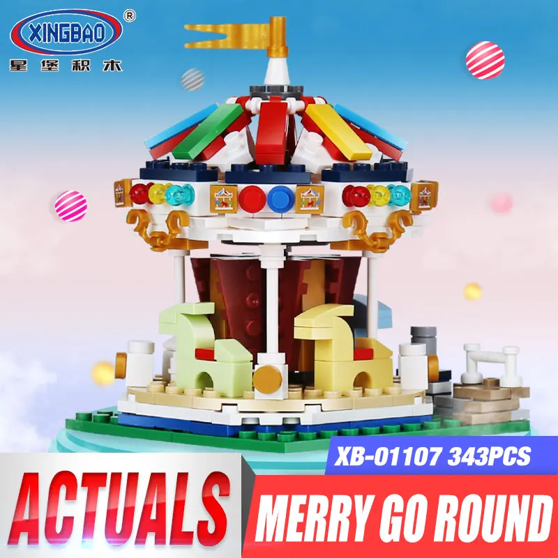 

XingBao 01107 Genuine 343Pcs Colorful World Series The Merry Go Round Set Building Blocks Bricks Educational Toys Model As Gifts