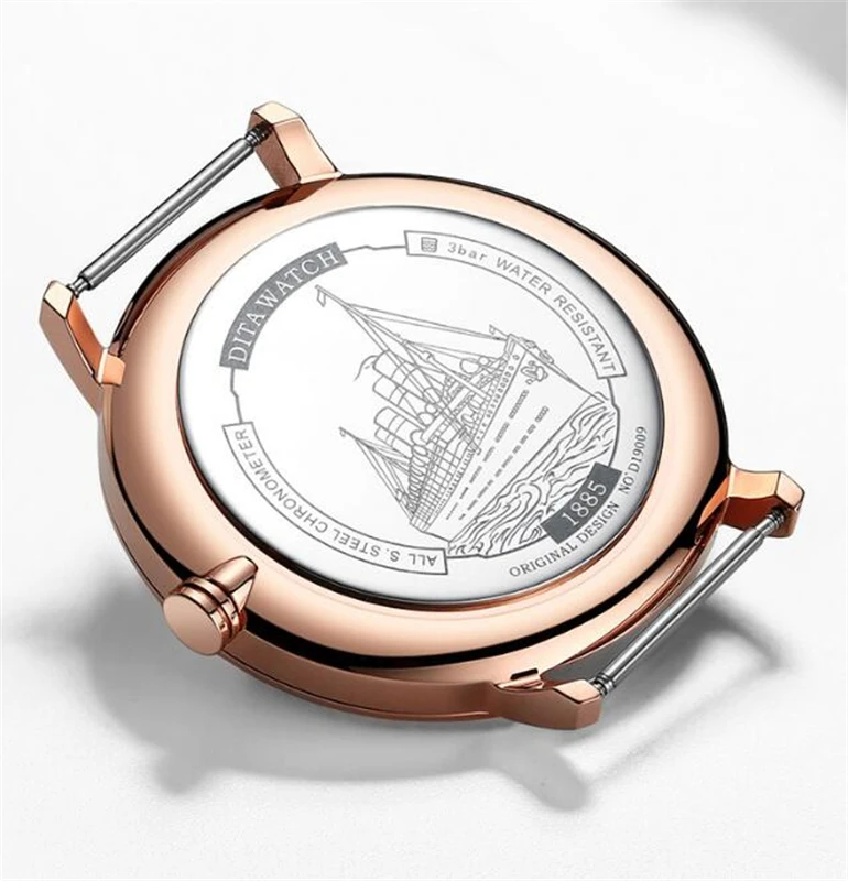 DITA часы мужские модные креативные простые тонкие циферблат красочные водонепроницаемые Авто Дата Доступные ремешок наручные часы Montre Homme