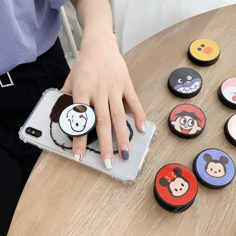 

Universal Cartoon Fold Mobile Phone Holder Stretch Bracket Expanding Stand Double Folding Portable Stand For iPhone 7 8 Xiaomi