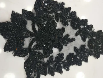 

5pieces Black Beautiful wedding Veil Head Ornaments Lace Applique Lace Trim Dress DIY Clothes Lace Accessories